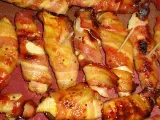 Receita Dedos de frango enrolados em bacon e mel