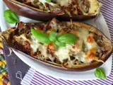 Receita Beringelas recheadas e gratinadas com mussarela