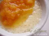 Receita Creme de tapioca com coulis de pêssegos frescos