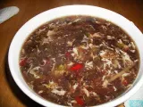 Receita Sopa oriental de couve roxa e ovo com macarrao chines