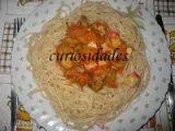 Receita Esparguetti com legumes e marisco