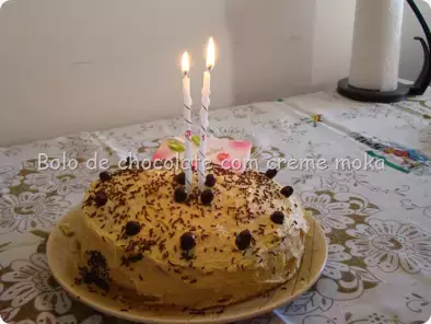 Receita O bolo dos 31 anos - bolo de chocolate com creme moka