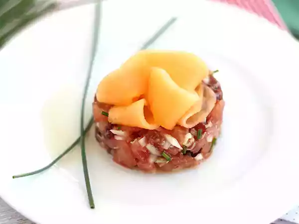 Receita Tártaro (tartar) de presunto e melão