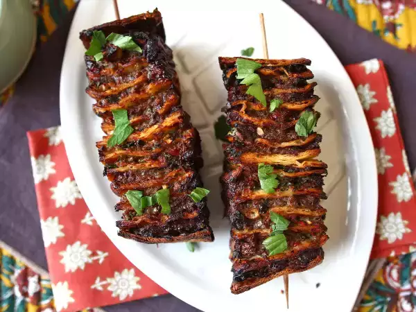 Receita Espetos kebab de tortilha com carne moída na air fryer: crocantes e irresistíveis