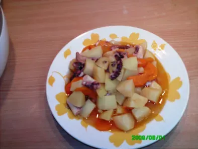 Receita Polvo guisado com batata e cenoura na fussion cook