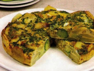 Tortilha de batata com brócolos
