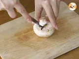 Passo 1 - Cogumelos recheados com ovos de codorna (codorniz)