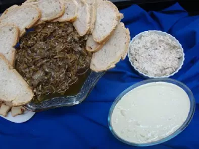 Antepasto de Abobrinha, Patê de Gorgonzola e Patê de Bacon com Castanha de Caju