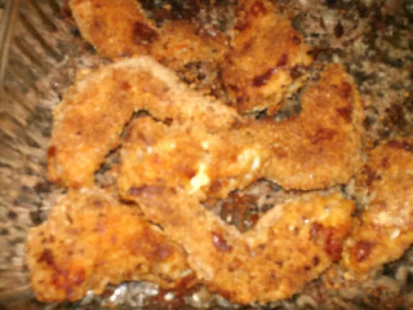 Asas de frango panadas no forno