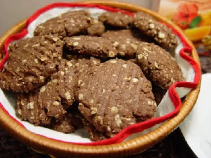 Biscoitinhos integrais de Chocolate com aveia - foto 2