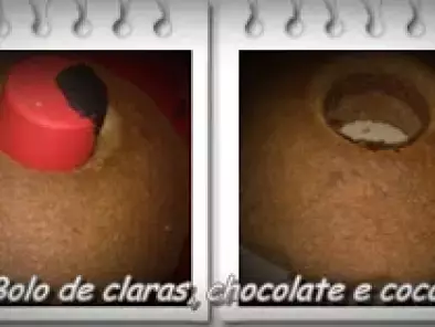 Bolo de claras, chocolate e coco