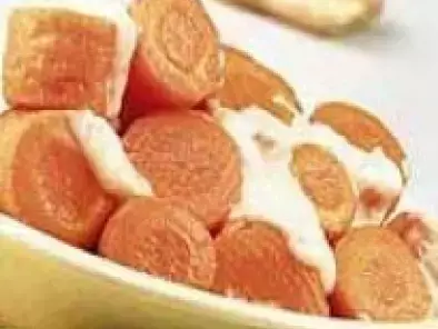 Cenouras assadas com creme de gengibre