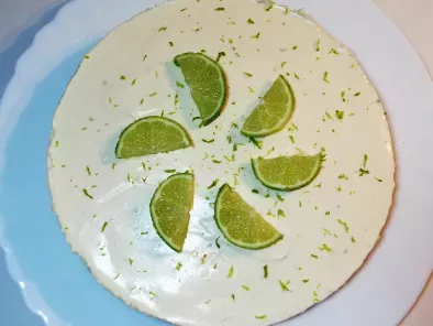Cheesecake de Lima com base de Bolachas Cacau