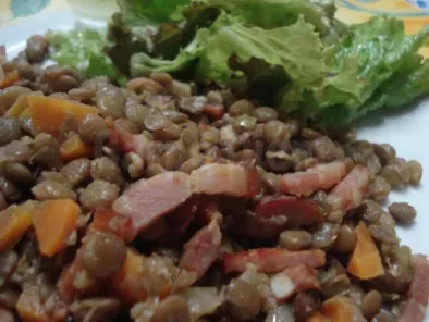 Experiência com lentilhas [Salada de lentilhas e bacon
