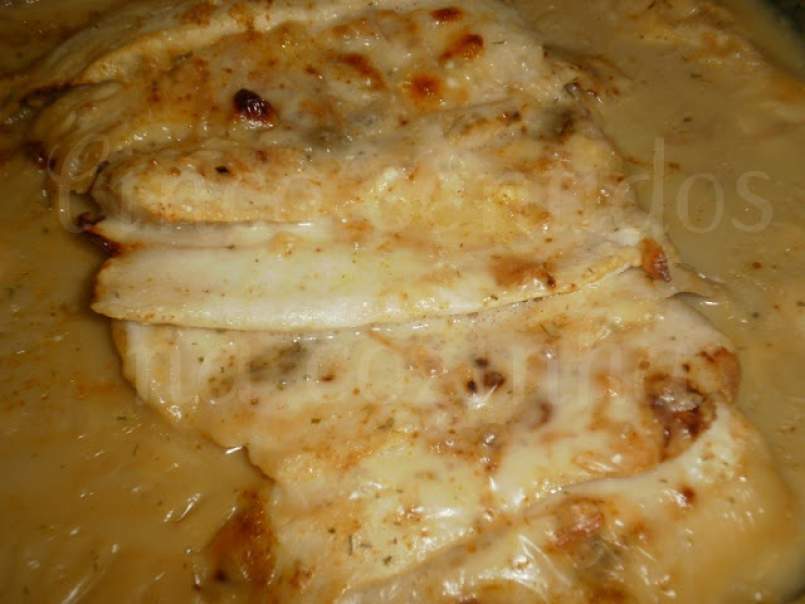 Filetes de pescada gratinados com sopa de cebola - foto 3