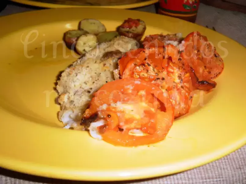 Filetes de pescada no forno com tomate, azeite e manjericão - foto 7