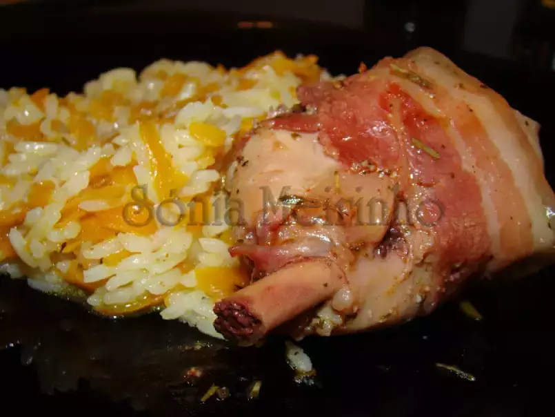 Frango enrolado em Bacon com Arroz de Cenoura Cremoso - foto 5
