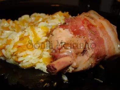 Frango enrolado em Bacon com Arroz de Cenoura Cremoso - foto 5