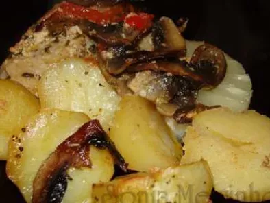 Lombo Assado no forno com Batatas, Cogumelos e Ananás - foto 3