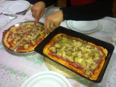 Pizza de Fiambre, Cogumelos e Ananás