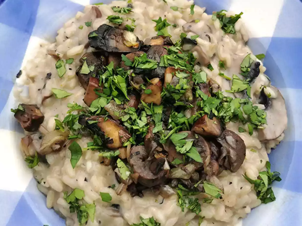 Risoto cremoso de cogumelos