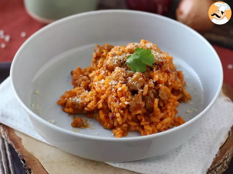 Risotto Alla 'Nduja, o arroz com linguiça e salame italiano - foto 3