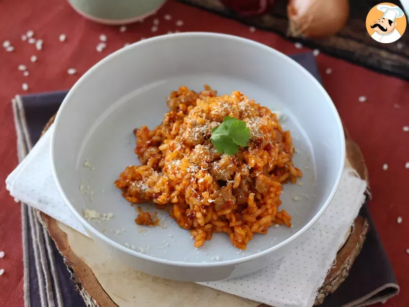 Risotto Alla 'Nduja, o arroz com linguiça e salame italiano - foto 5