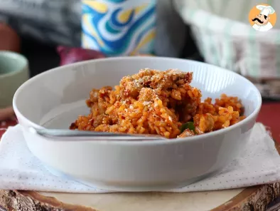 Risotto Alla 'Nduja, o arroz com linguiça e salame italiano - foto 4