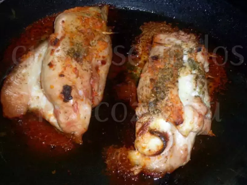 Rolinhos de frango no forno com chourição e queijo flamengo - foto 5