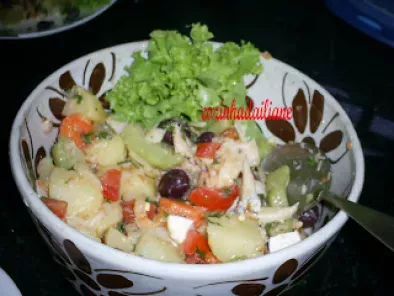 Salada de bacalhau com legumes