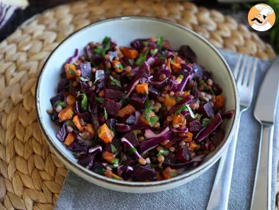 Salada mista de lentilhas, abóbora, beterraba e couve (fonte de nutrientes) - foto 2