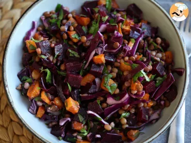 Salada mista de lentilhas, abóbora, beterraba e couve (fonte de nutrientes) - foto 4