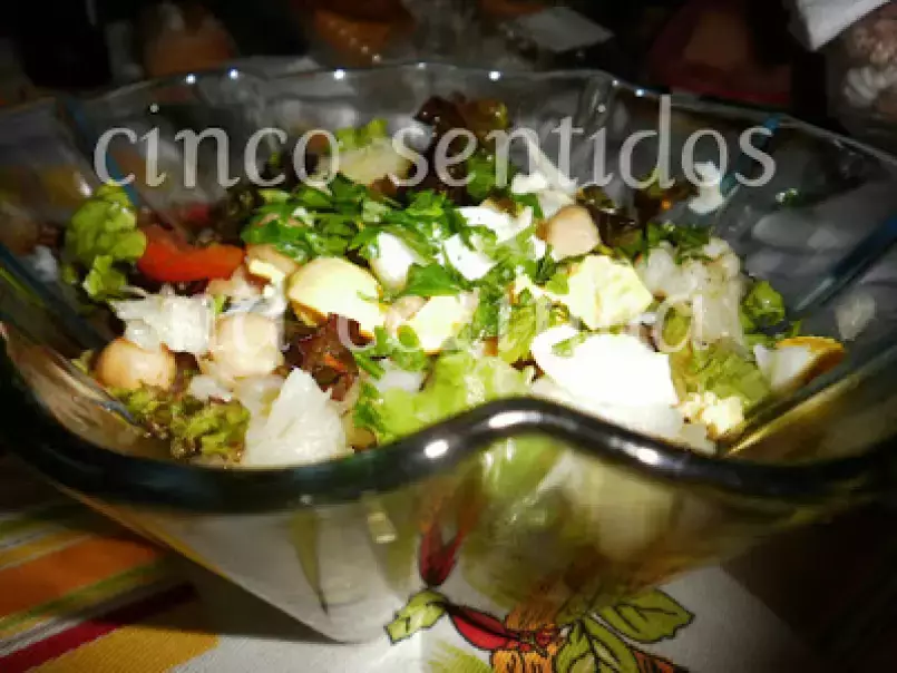 Salada verde de bacalhau com grão - foto 2