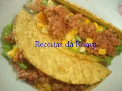 Tacos comida mexicana e selo da Larana, Scaf e Marinex