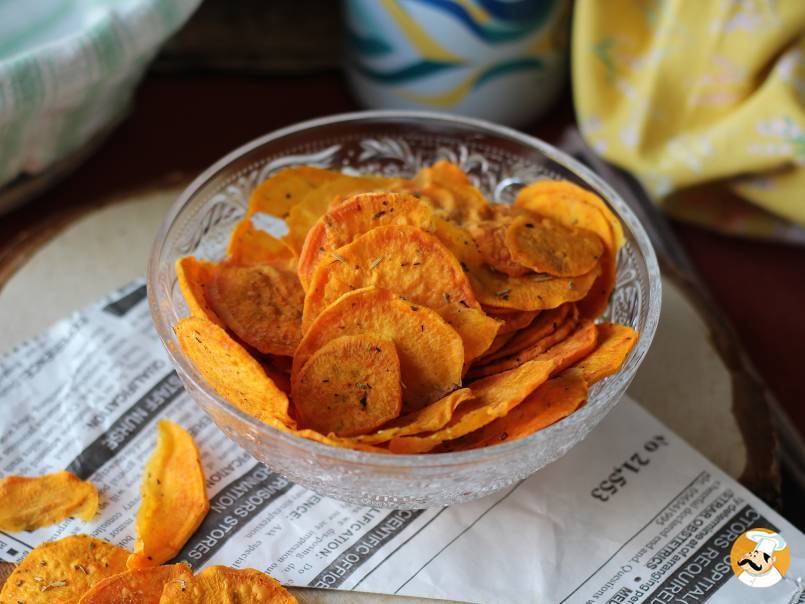 1. Chips de batata-doce no micro-ondas