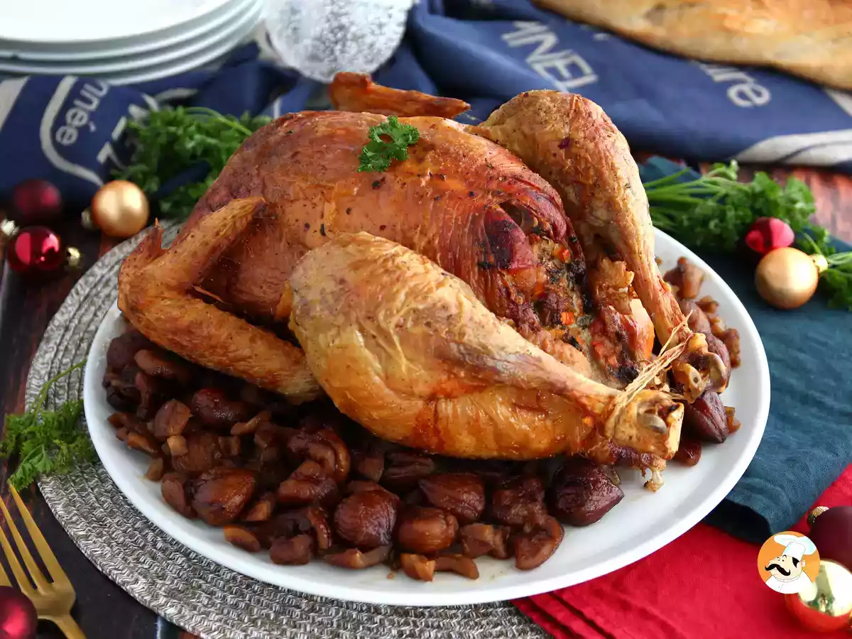 3. Capão recheado com castanhas