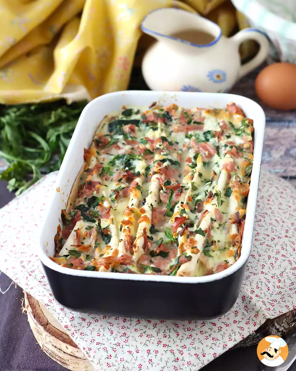 5. Tortilla gratinada com presunto, espinafre e queijo mussarela