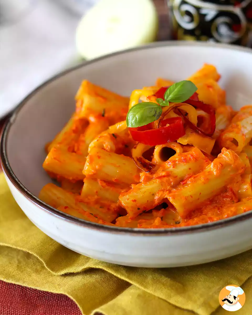 5. Macarrão com creme de pimenta e philadelphia