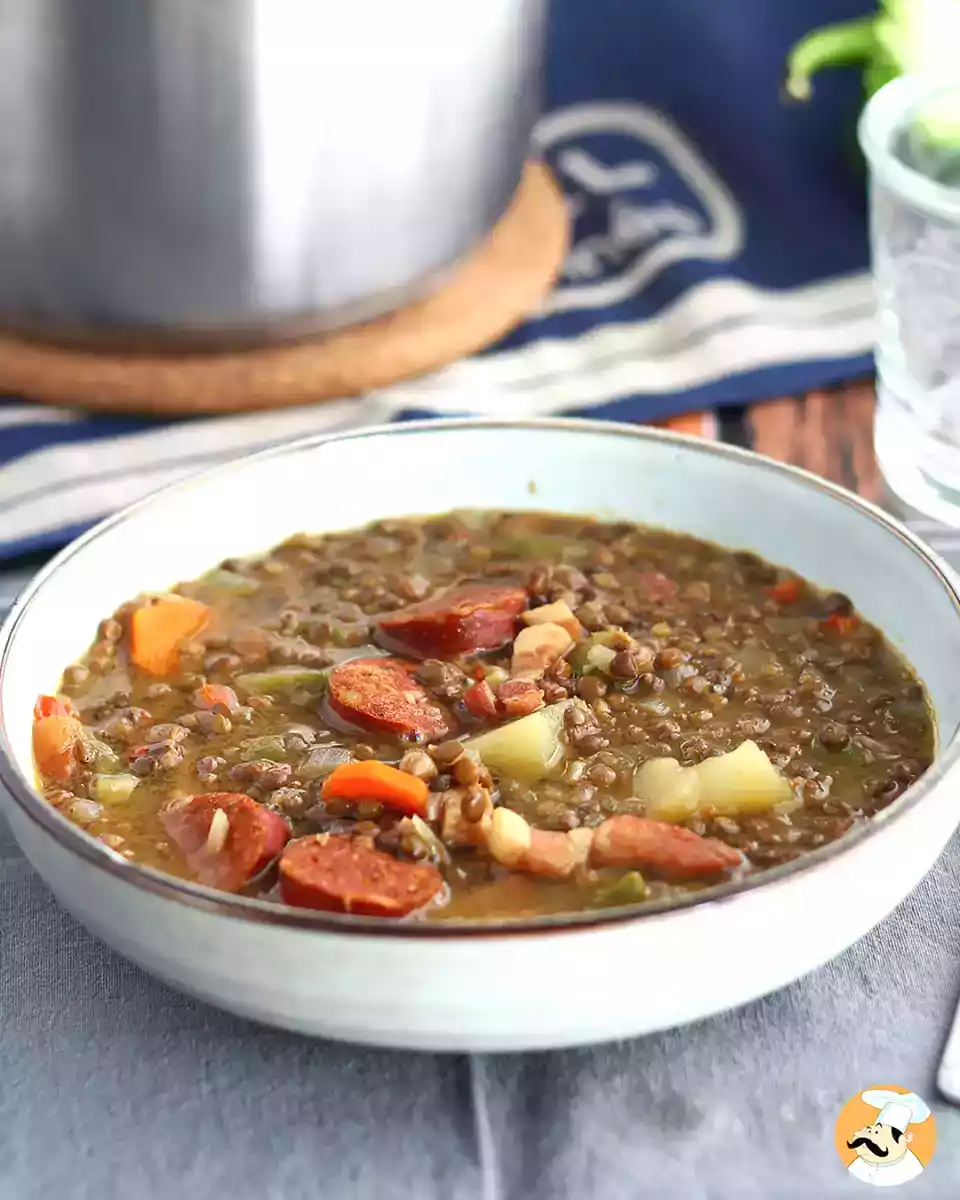 Lentilhas caseiras com chouriço
