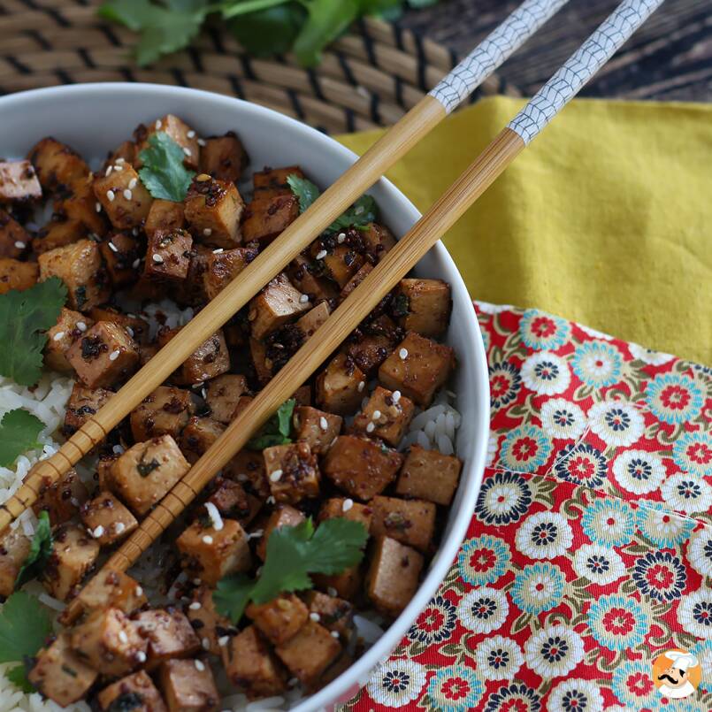 8. Tofu marinado com molho de soja