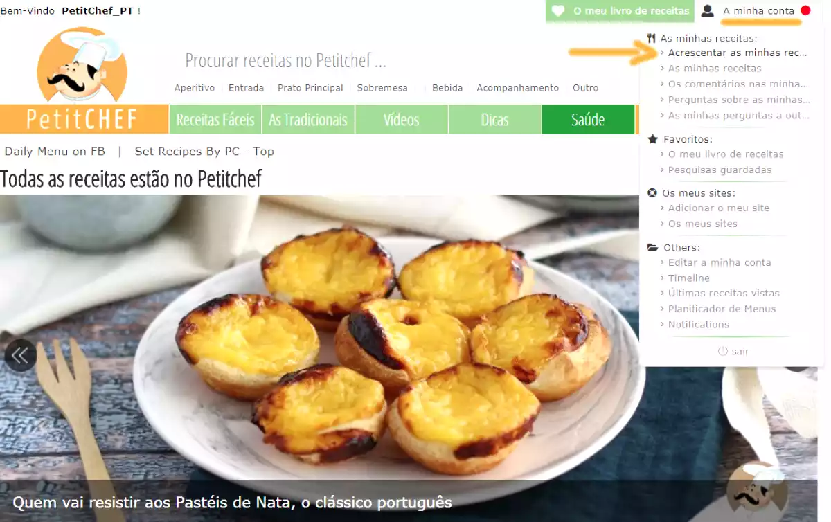 Envie pelo computador