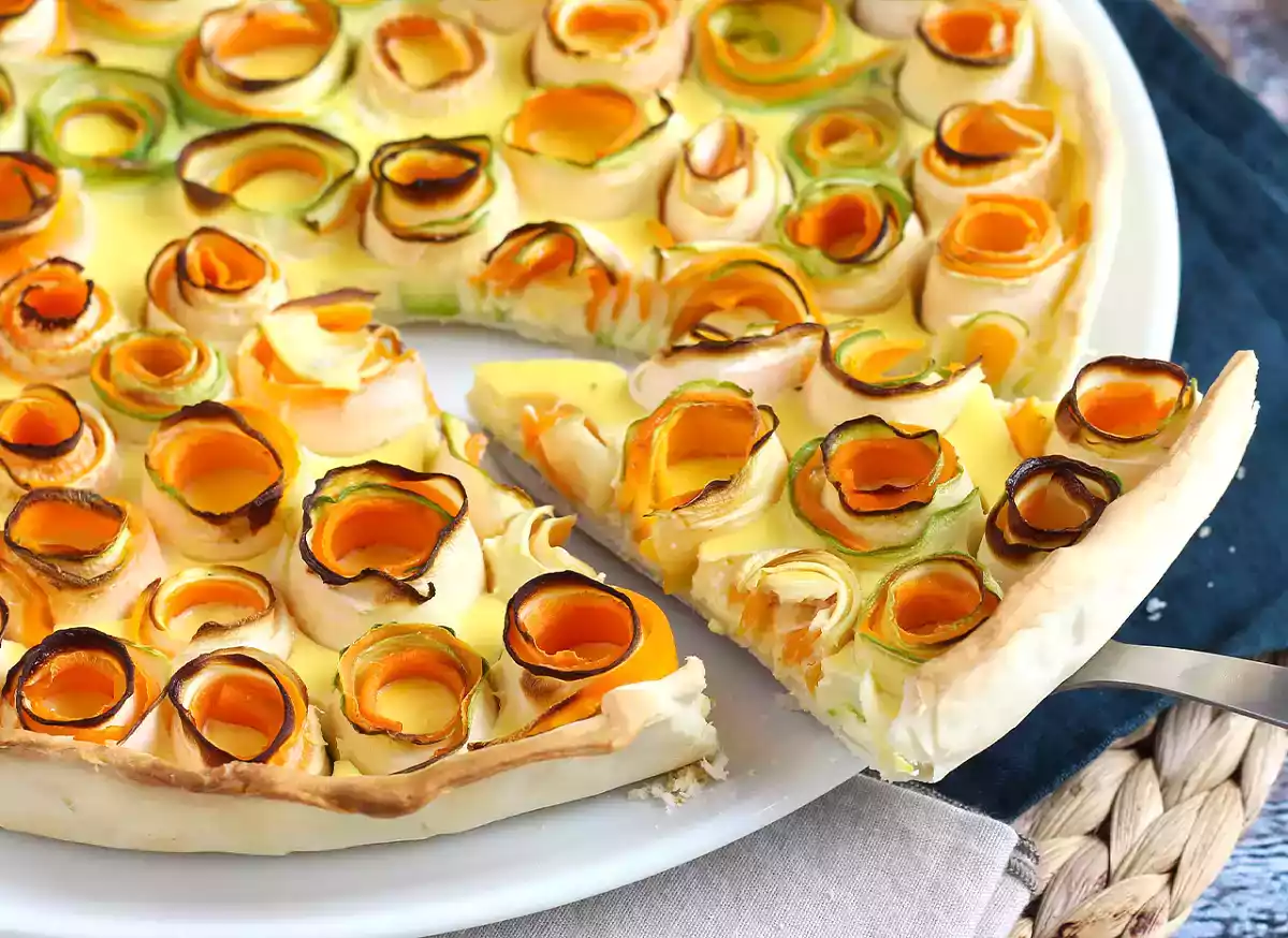 2. Quiche florido: a elegância dos vegetais, sem estresse na cozinha