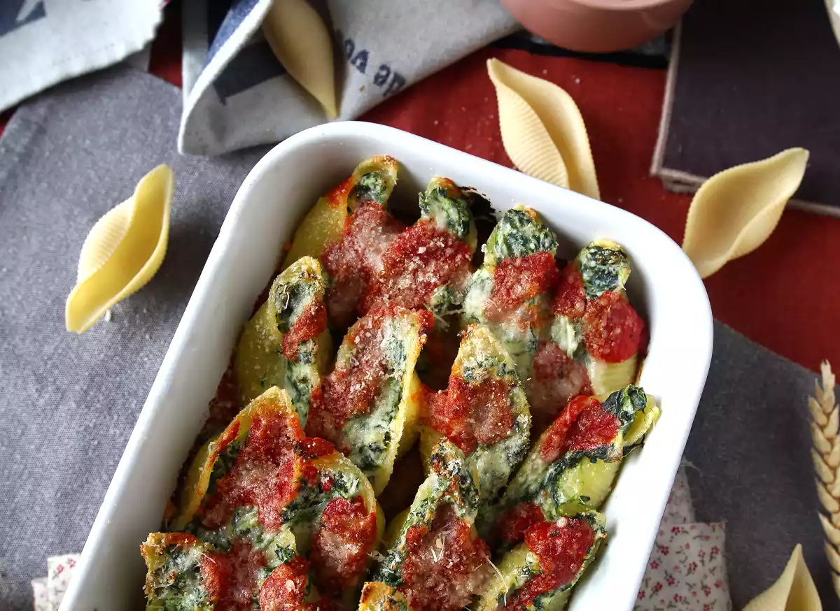 5. Conchiglioni recheado: a comida vegetariana reconfortante