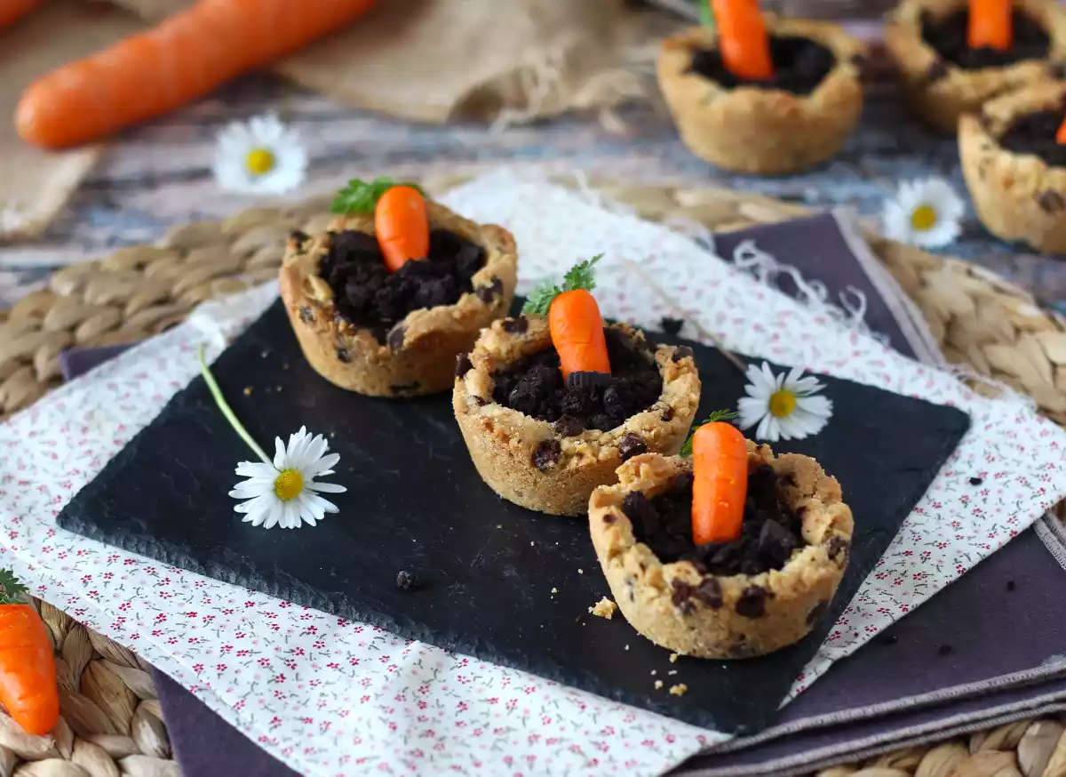 3. Vasinhos de cookies recheados de chocolate