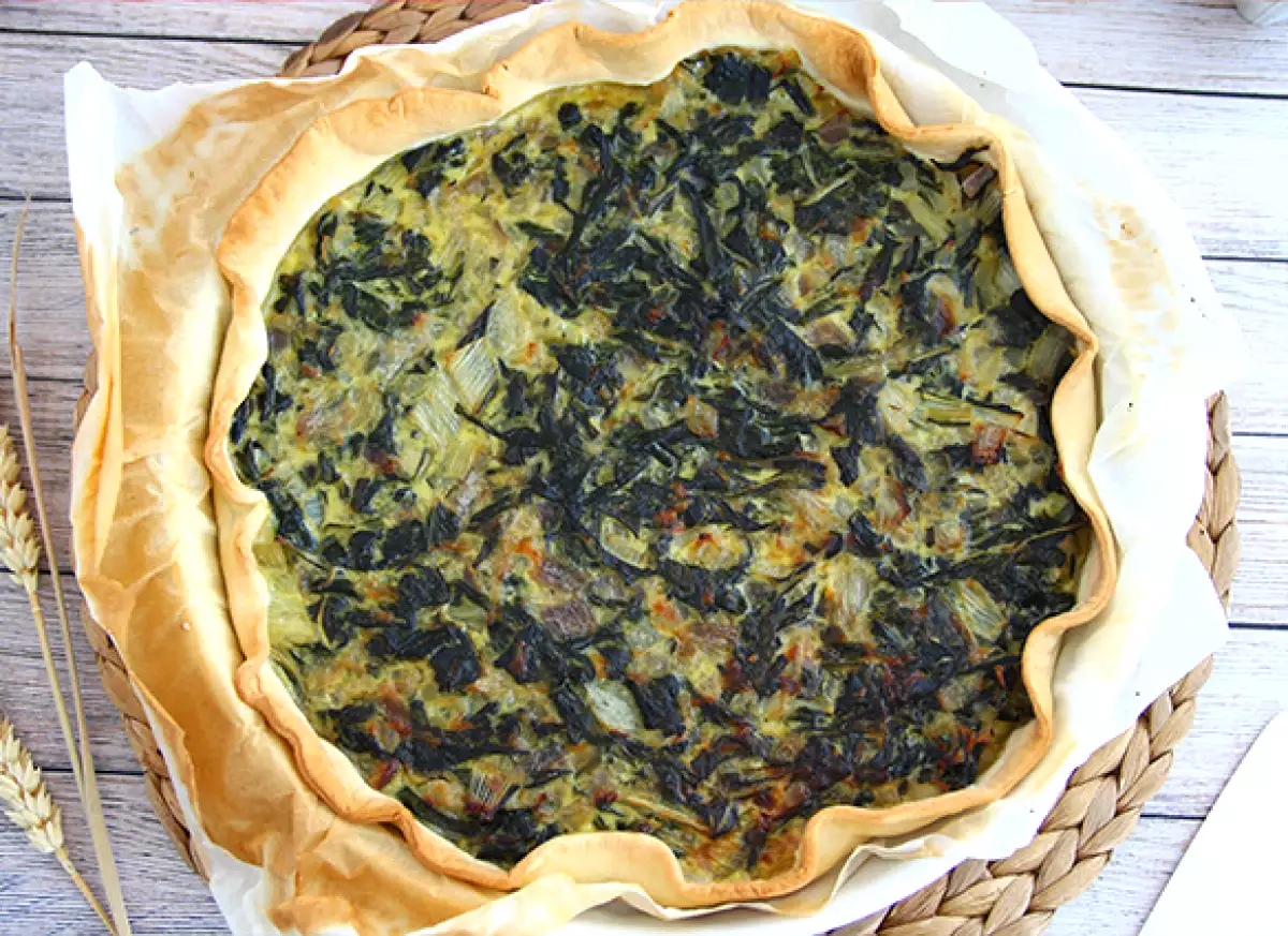 7. Torta salgada com acelga: vegetariana, saborosa e perfeita para ser consumida fria