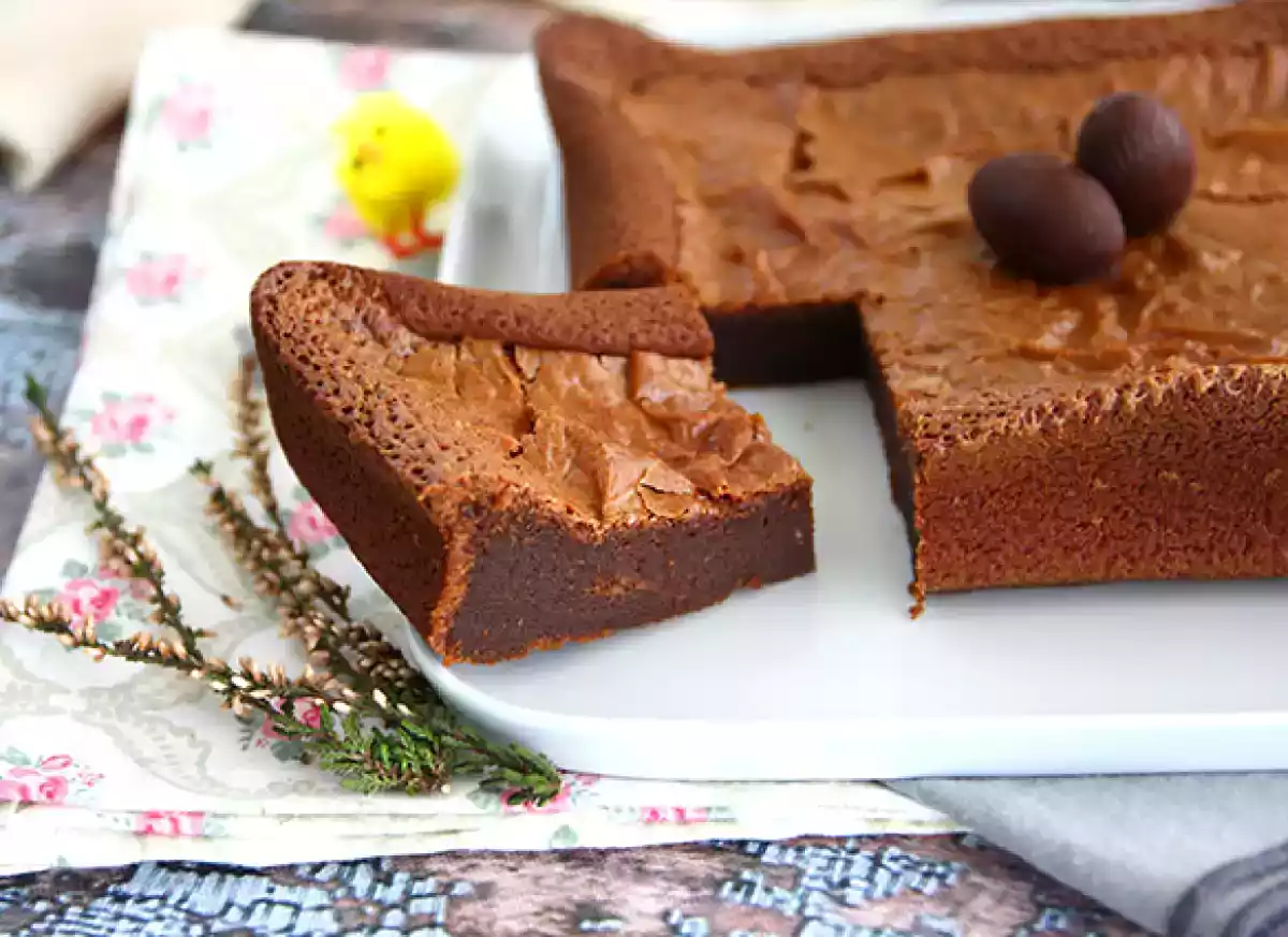 1. Brownie com chocolate de ovos de Páscoa