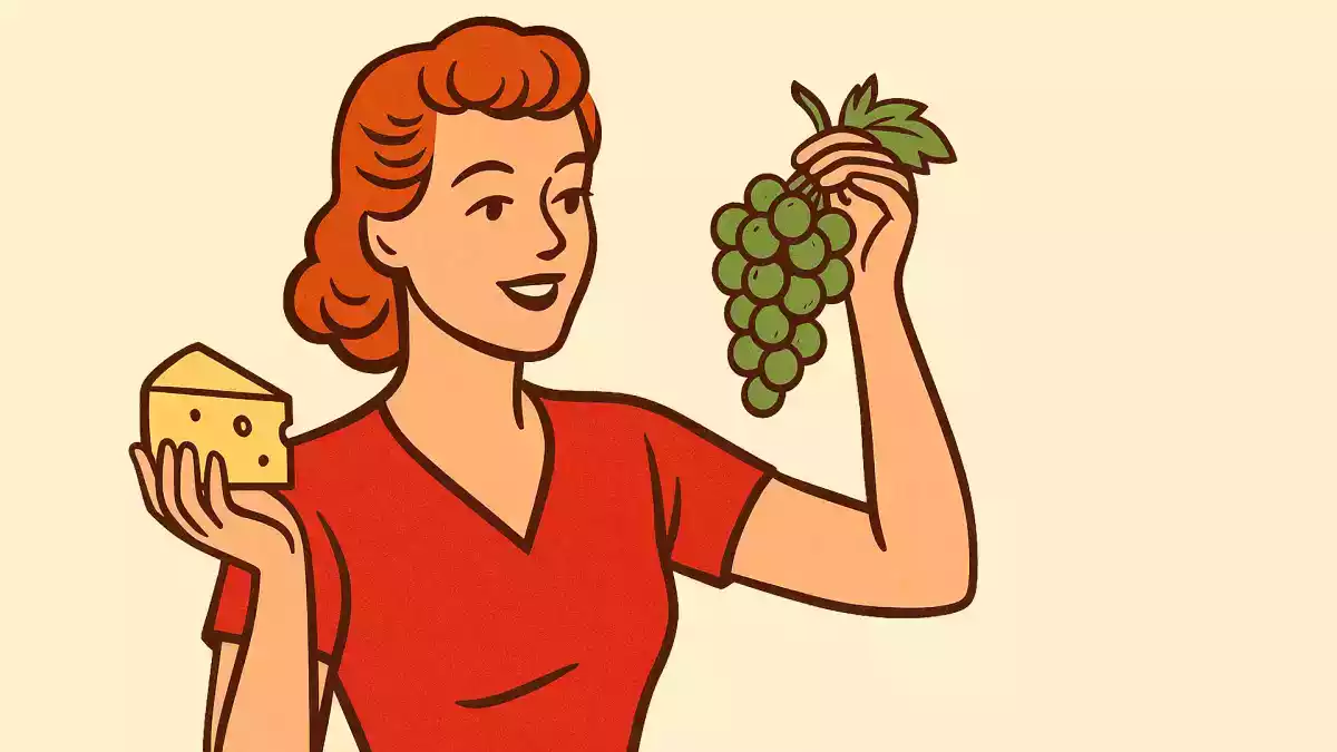 Uvas com queijo têm o sabor de um beijo