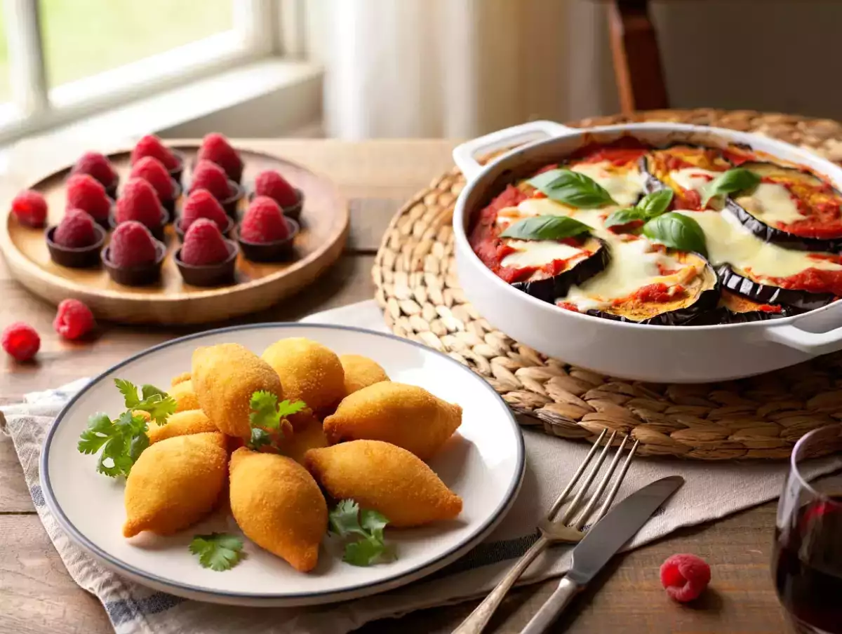 Menu do dia, 30 de Maio: Coxinhas de frango, berinjela à parmegiana e franuí