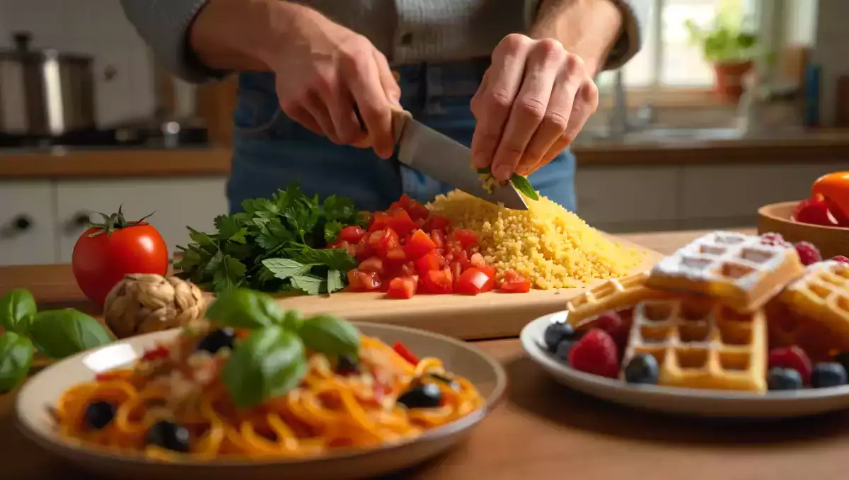 Menu do dia, 3 de Junho: tabule refrescante, macarrão saboroso e waffles crocantes