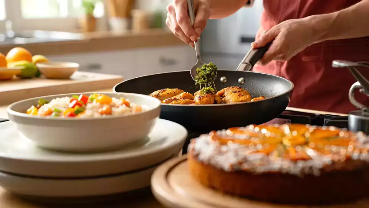 Menu diário, 7 de agosto: arroz cantonês, frango caipira e torta de laranja